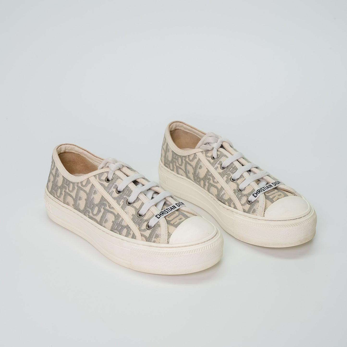 Christian Dior Beige Oblique Canvas Sneakers