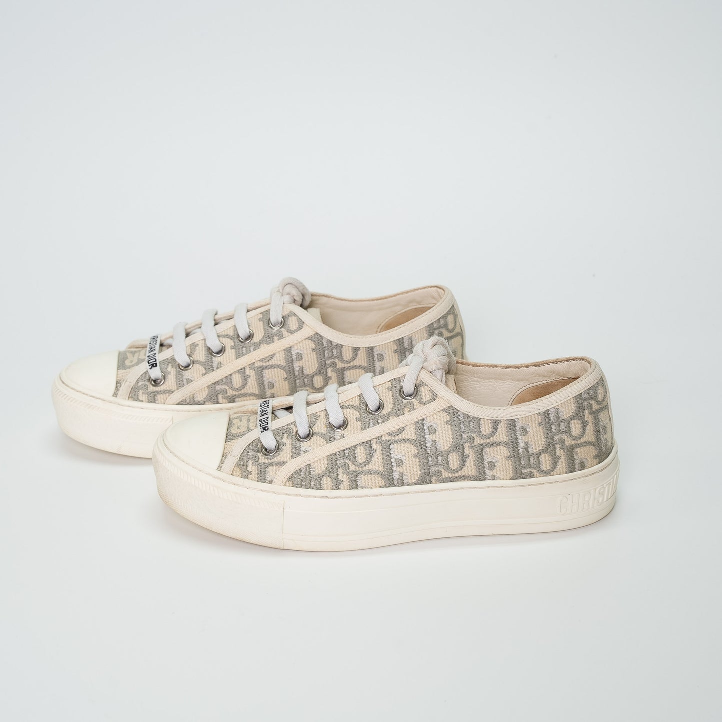 Christian Dior Beige Oblique Canvas Sneakers