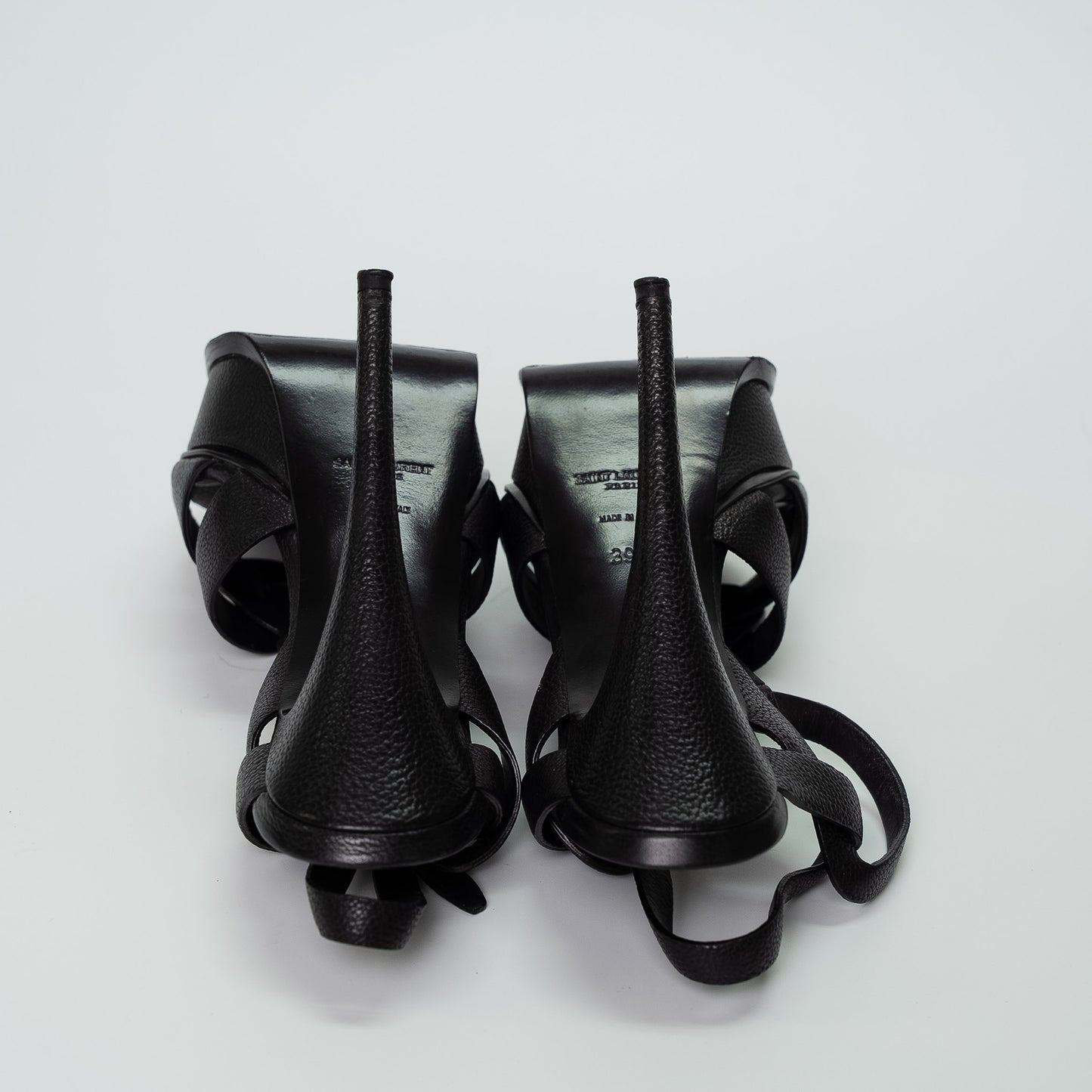 Saint Laurent Tribute Platform Sandals Black Calfskin Leather