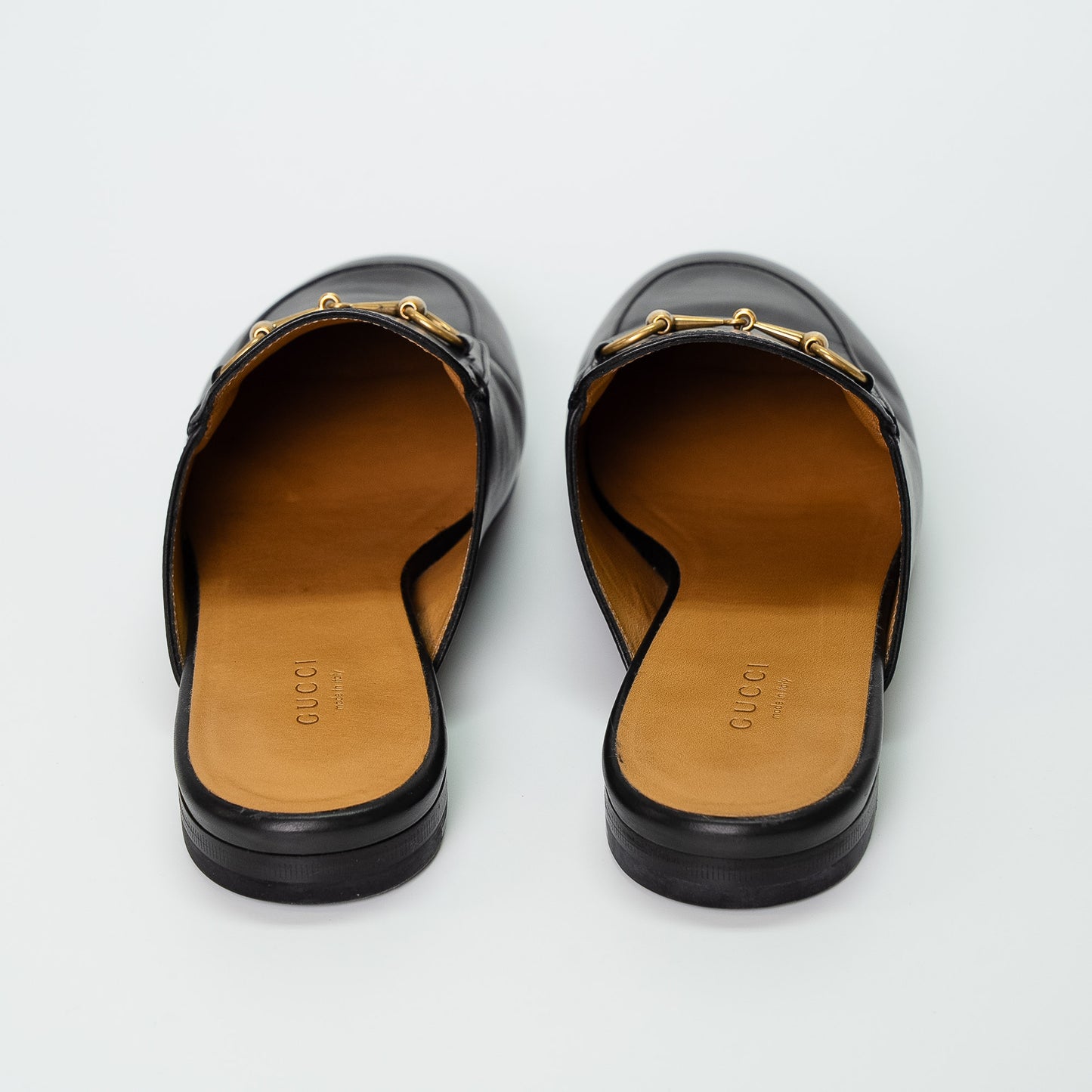 Gucci Black Leather Princetown Mules