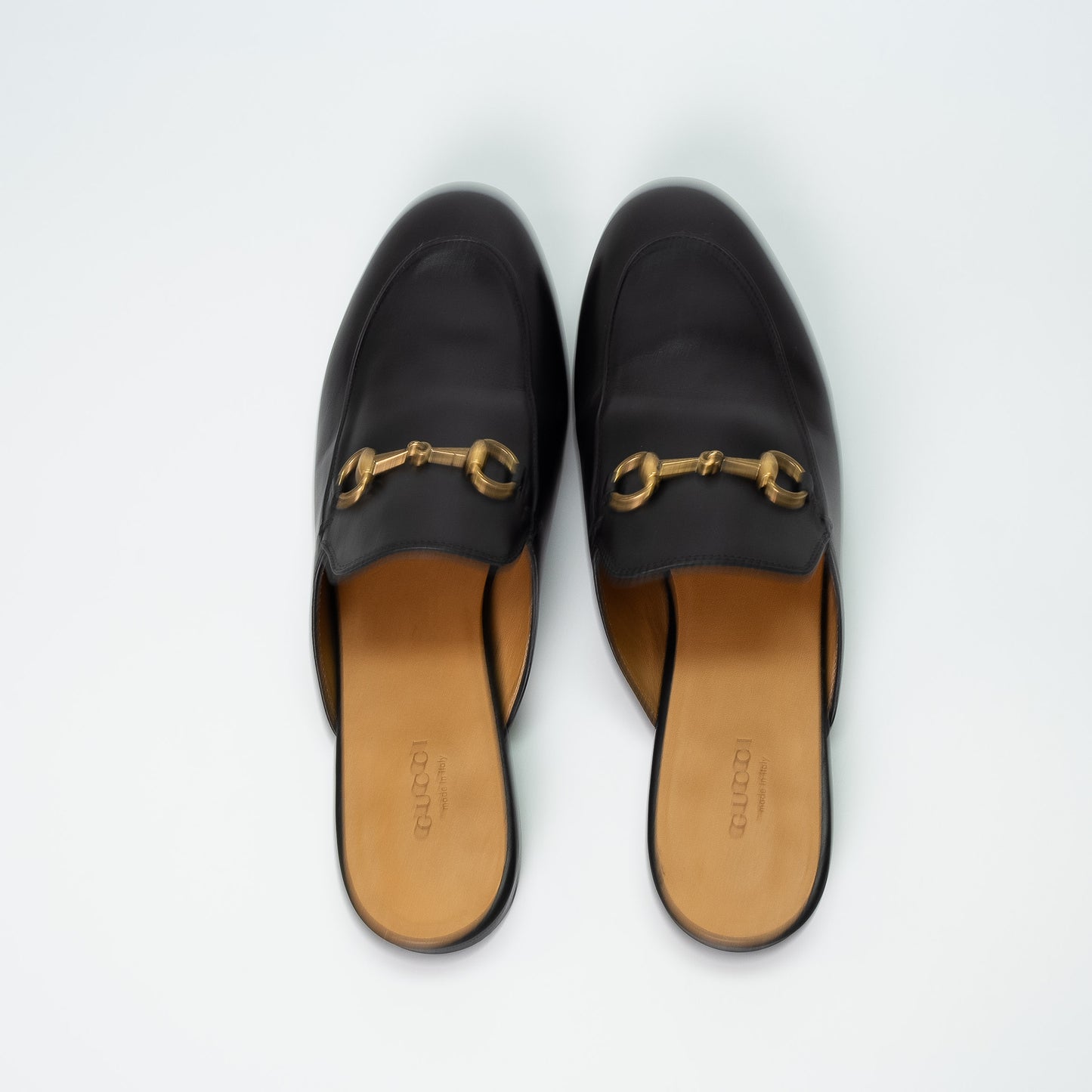 Gucci Black Leather Princetown Mules