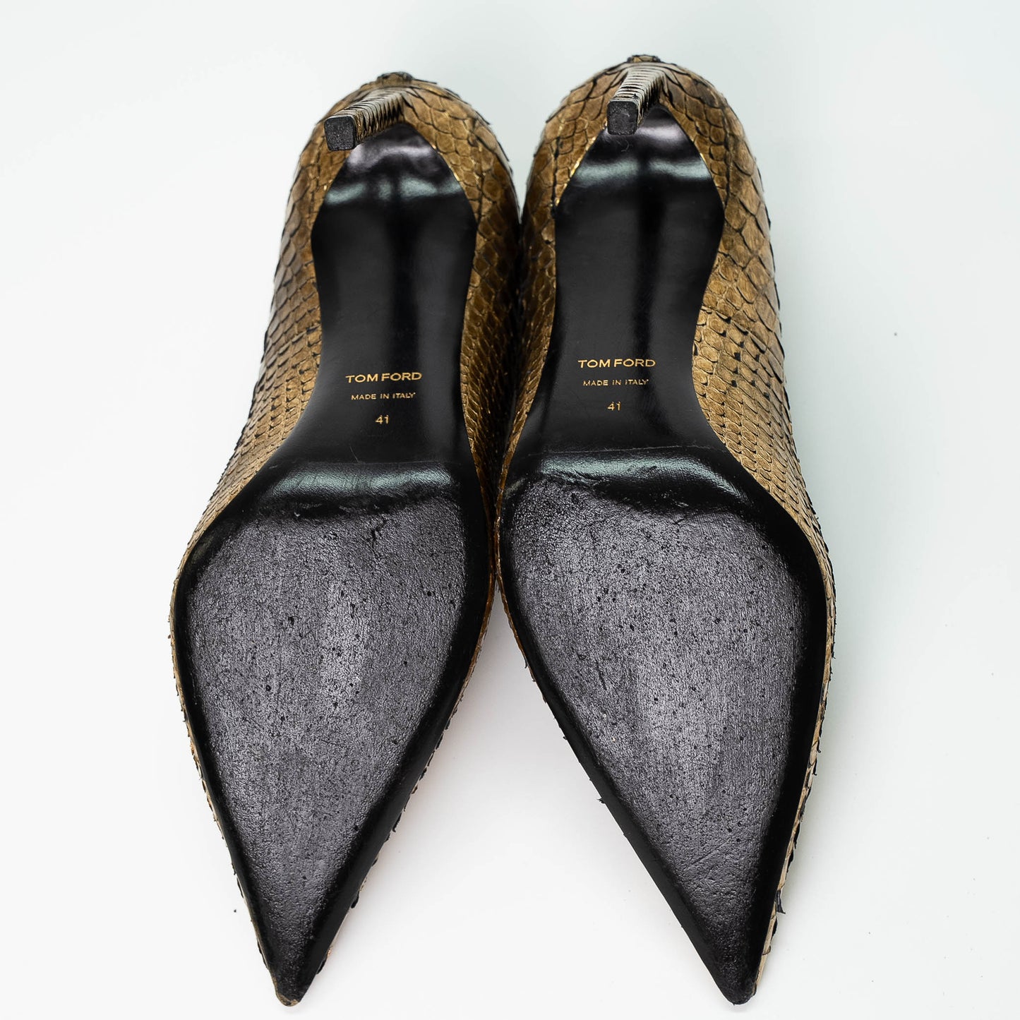 Tom Ford Gold Python Leather Stiletto Heels