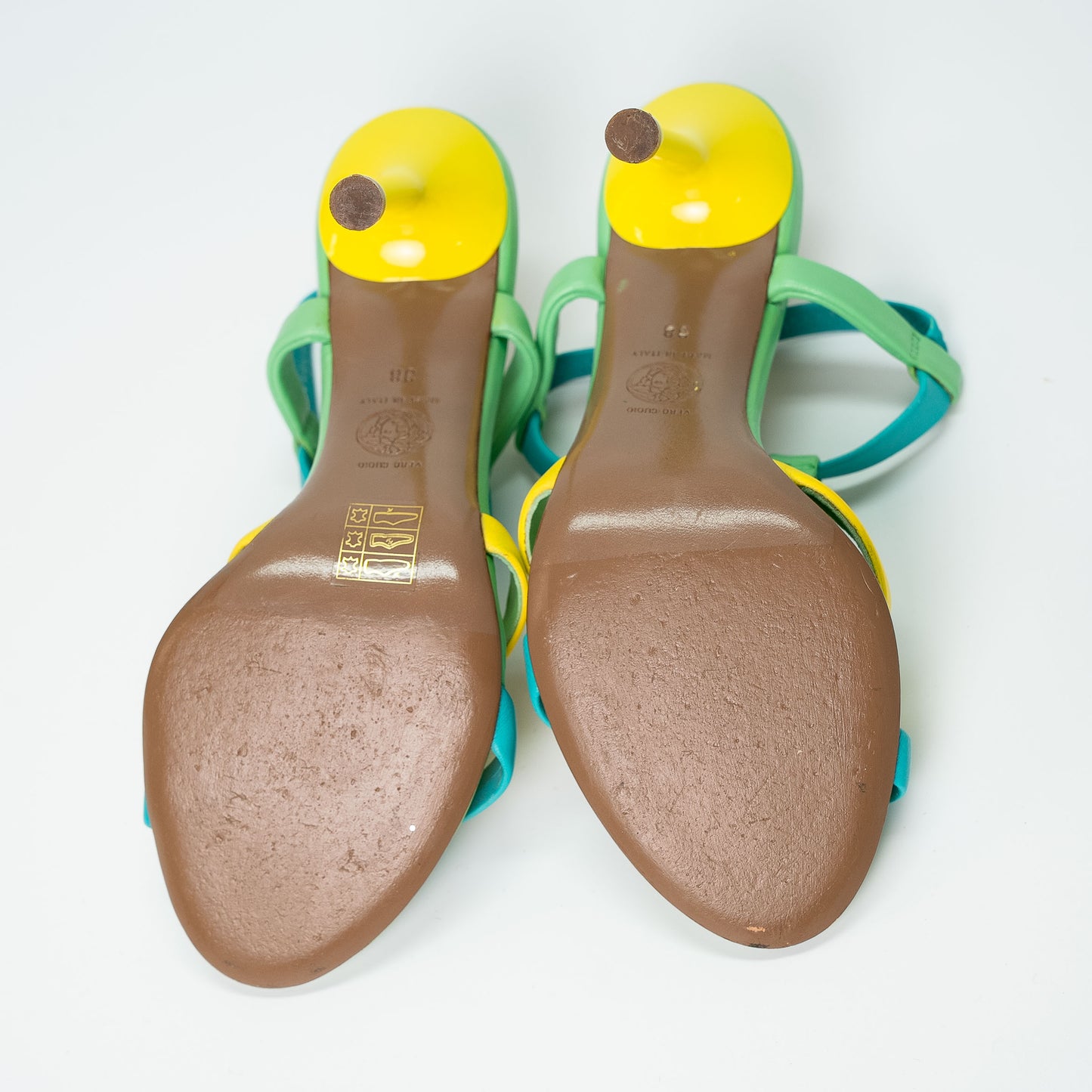 Versace Tri-Colour Leather Sandals
