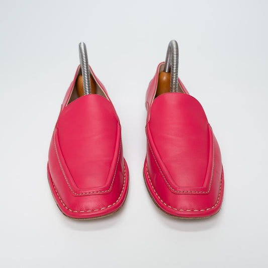 Tod’s Hot Pink Leather Loafers Shoes