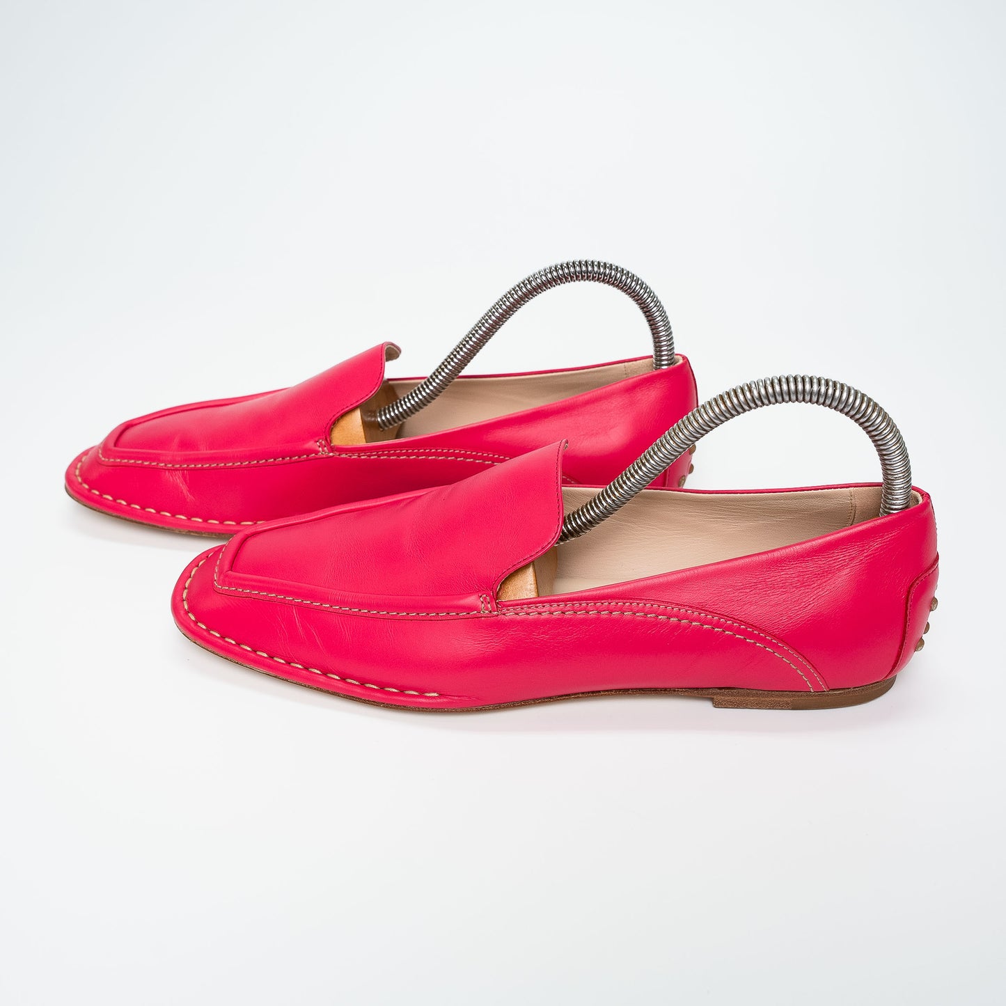 Tod’s Hot Pink Leather Loafers Shoes