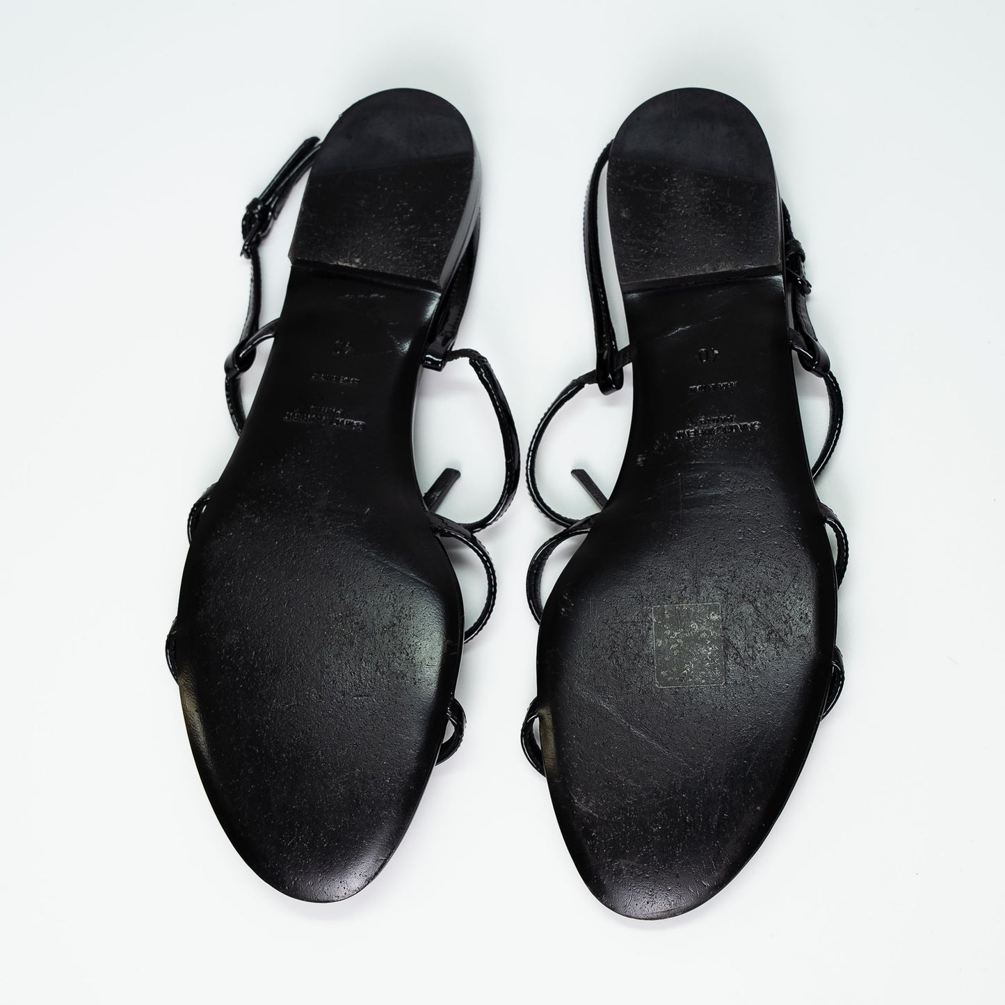 Saint Laurent Cassandra Black Patent Leather Sandals