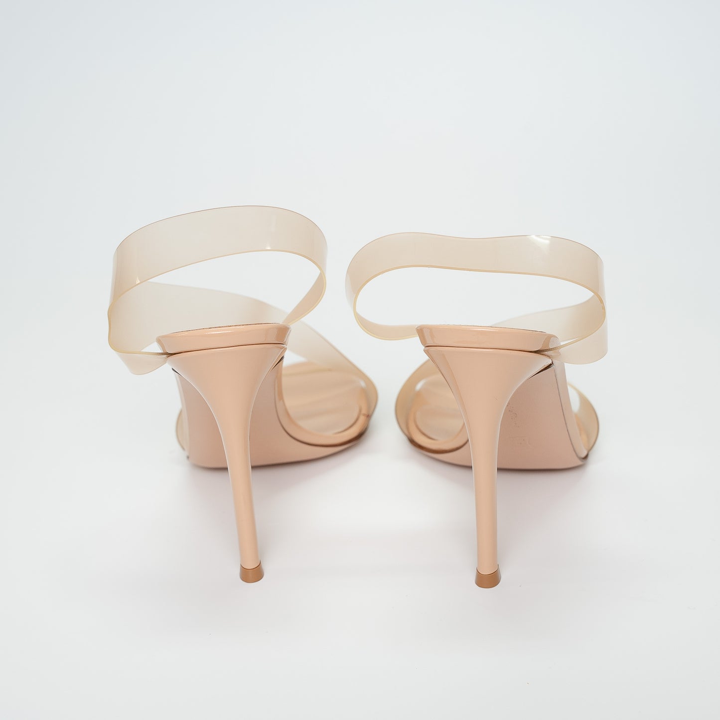 Gianvito Rossi Nude PVC Strap Heeled Sandals