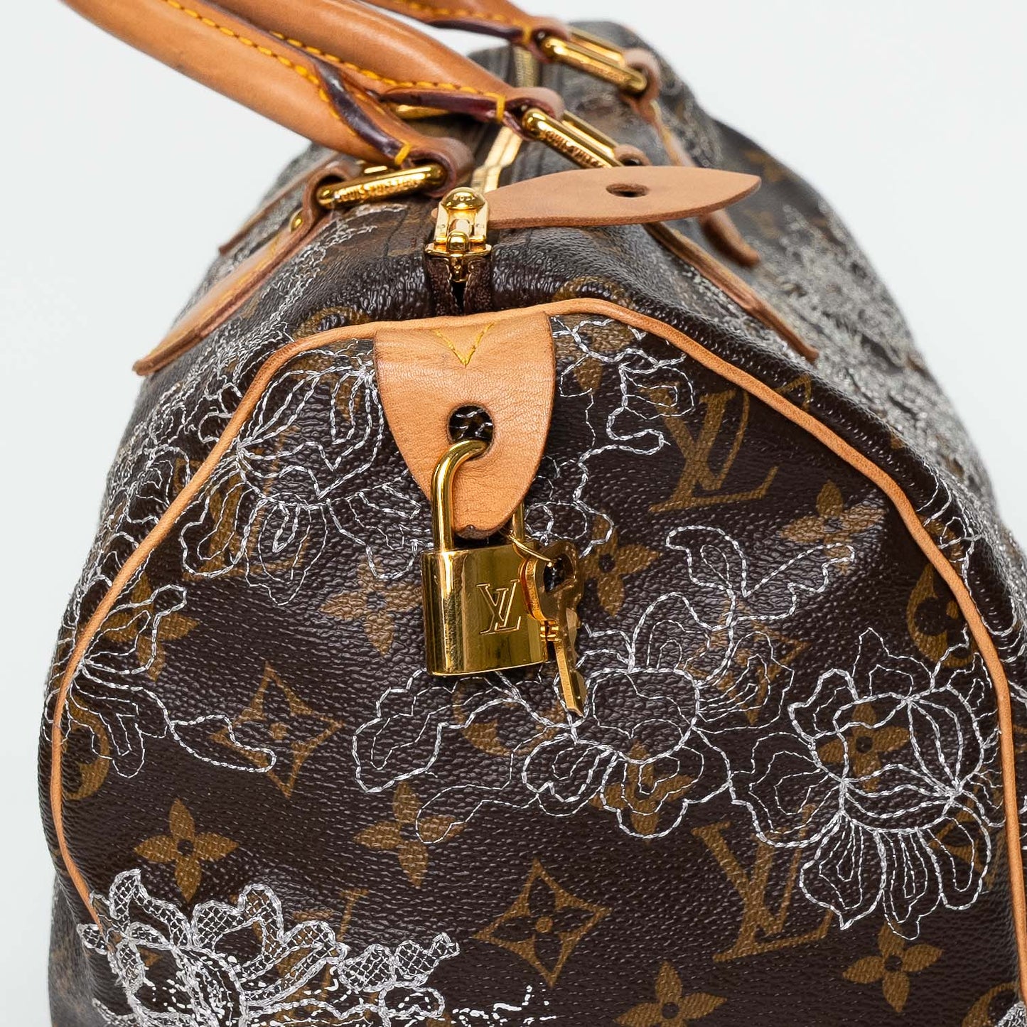 Louis Vuitton Embroidered Monogram Speedy Handbag