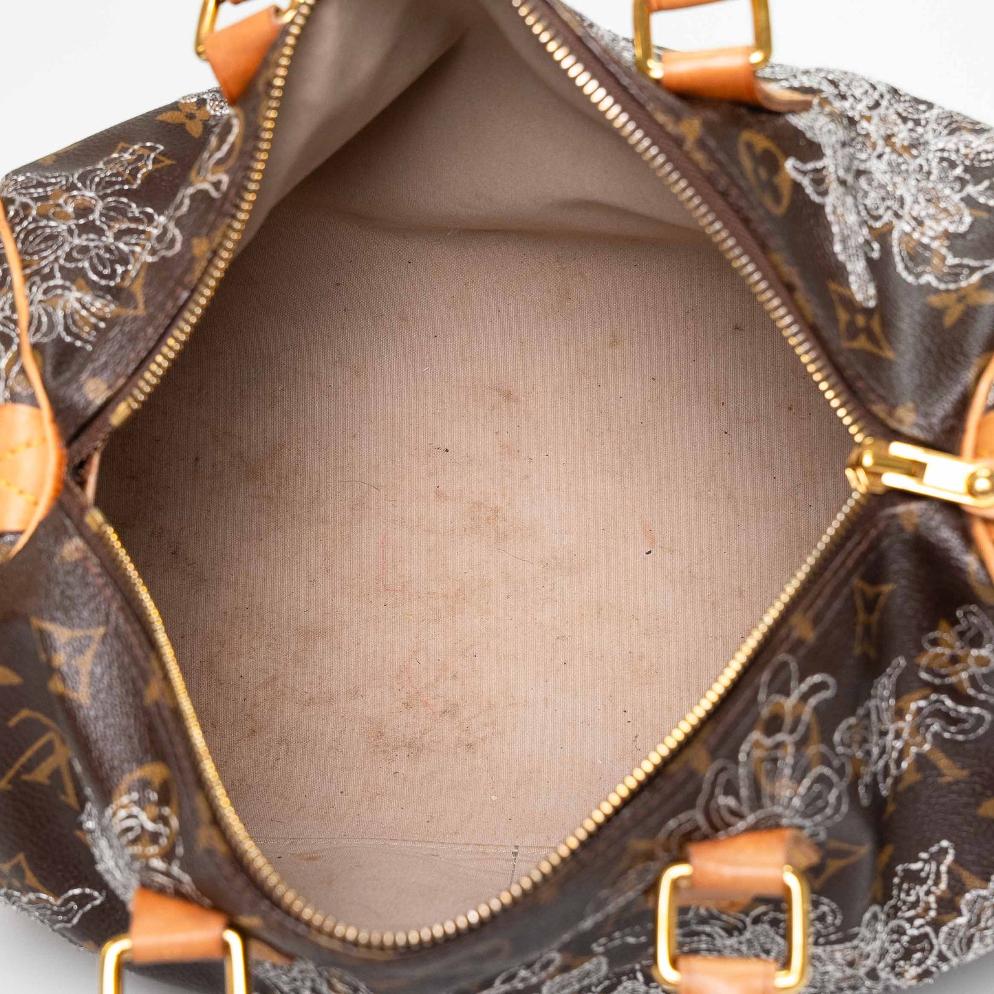 Louis Vuitton Embroidered Monogram Speedy Handbag