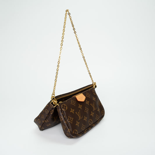 Louis Vuitton Monogram Multi Pochette Accessoires Khaki Strap Handbag