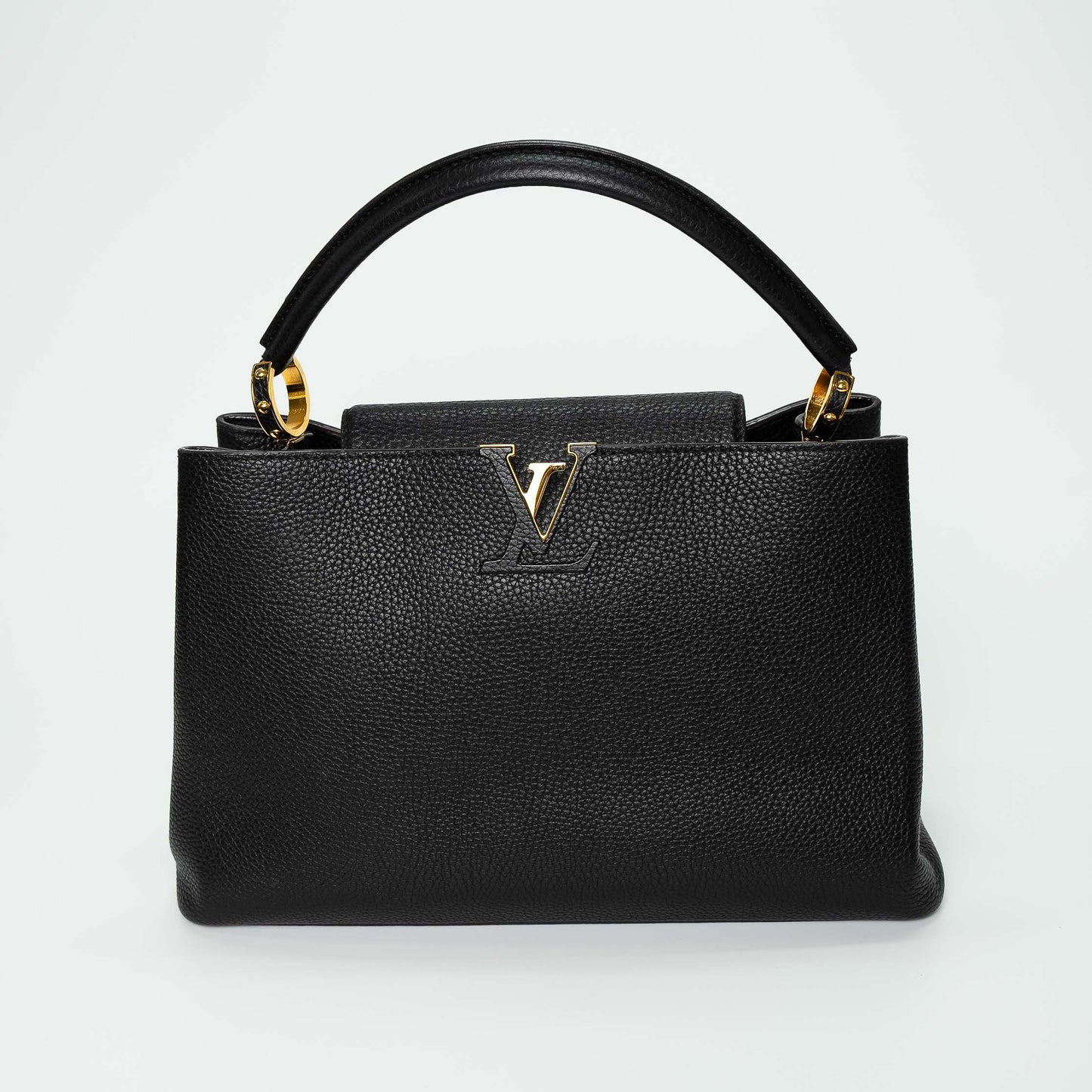 Louis Vuitton Capucines MM Black Leather Handbag