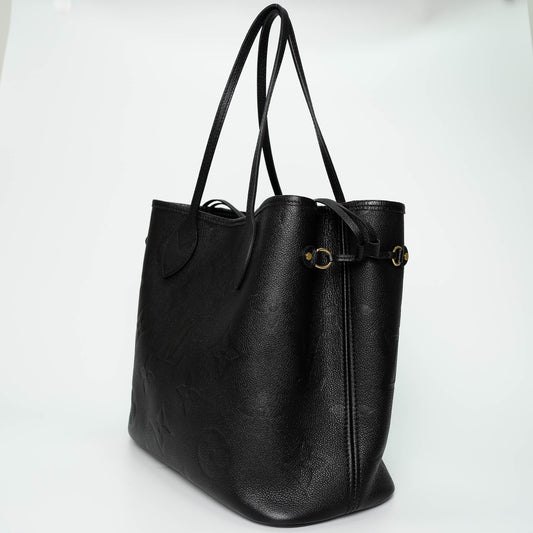 Louis Vuitton Empreinte Neverfull MM Black Handbag