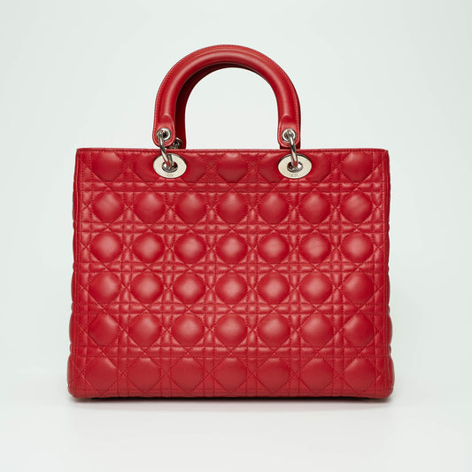 Christian Dior Lady Dior Red Cannage Handbag