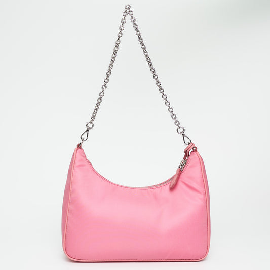 Prada Re-Edition 2005 Re-Nylon Begonia Pink Mini Tote Bag