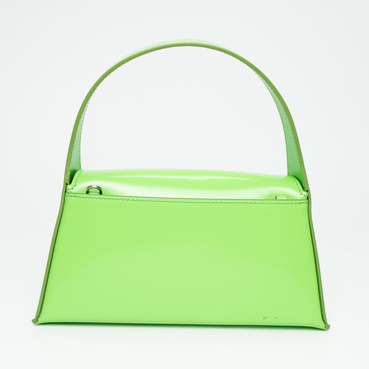 Ferragamo Green Calfskin Geometric Shoulder Bag