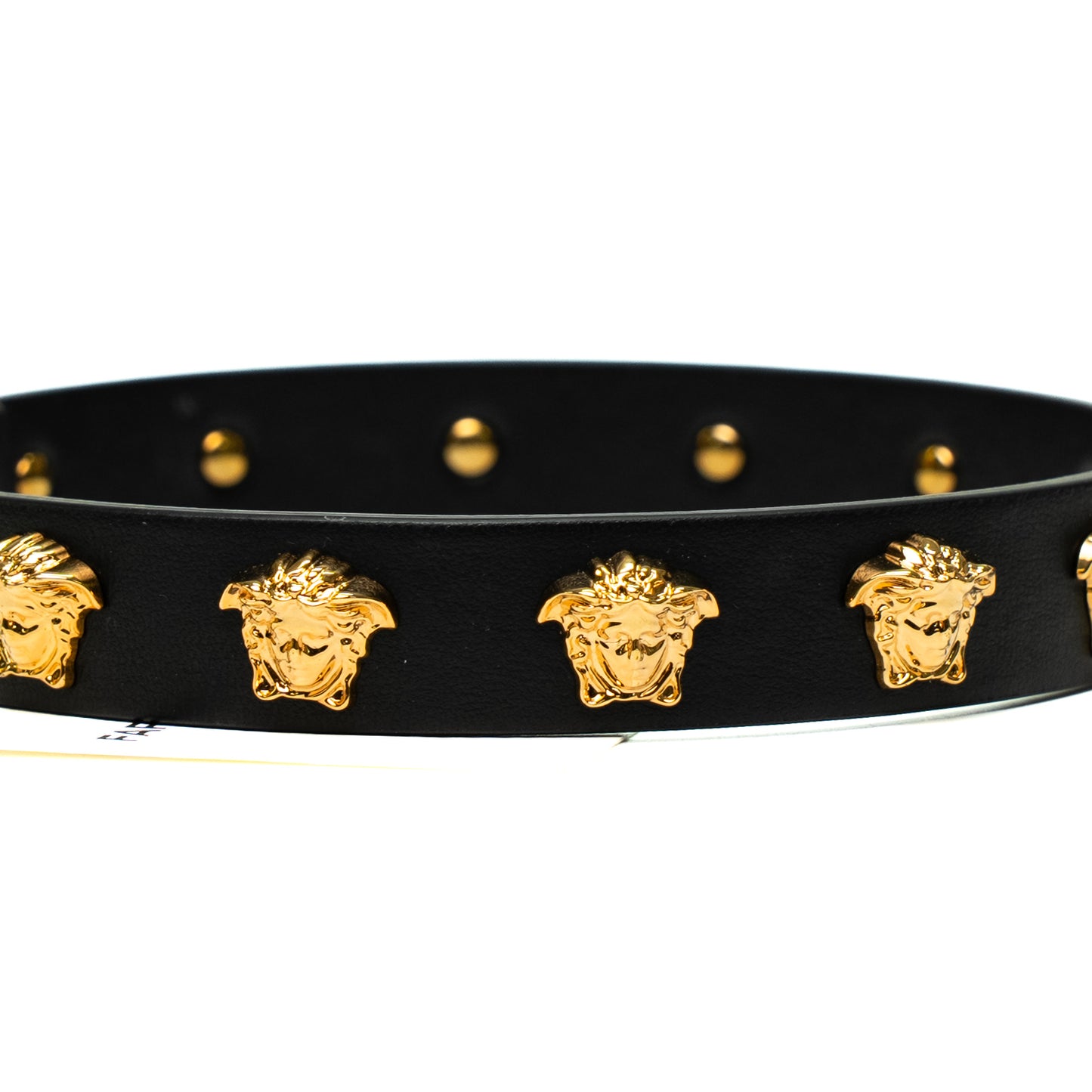 Versace Medusa Head Black Leather Choker Necklace