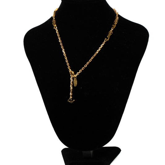 Louis Vuitton Gold-Tone Paris Love Charm Necklace