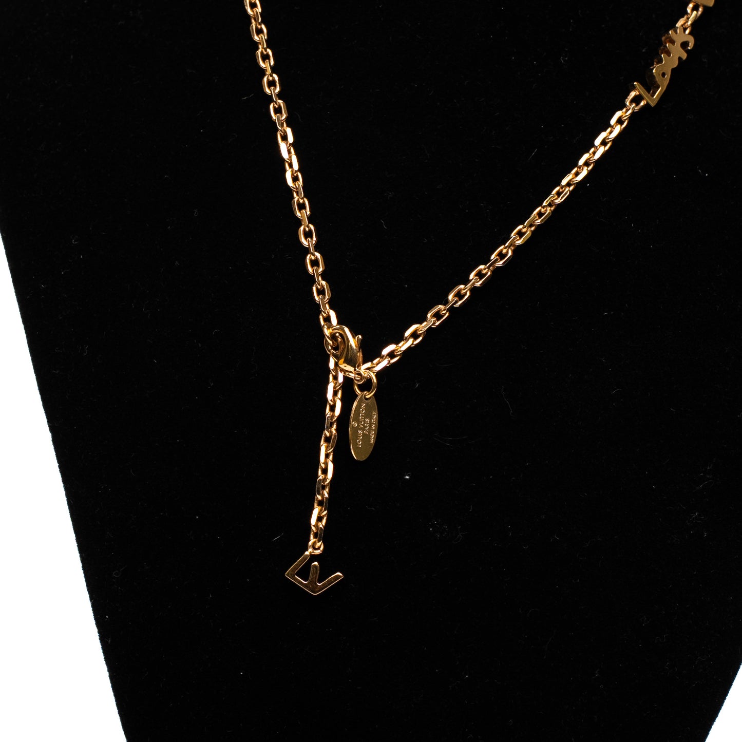 Louis Vuitton Gold-Tone Paris Love Charm Necklace