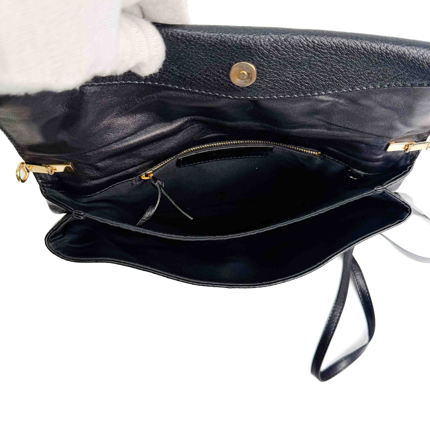 Balenciaga Envelope Black Leather Shoulder Bag