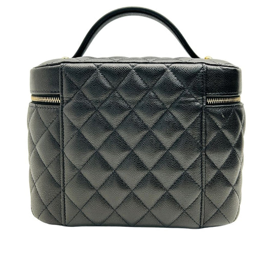 Chanel Quilted Vanity Case in Black Caviar Leather image 1