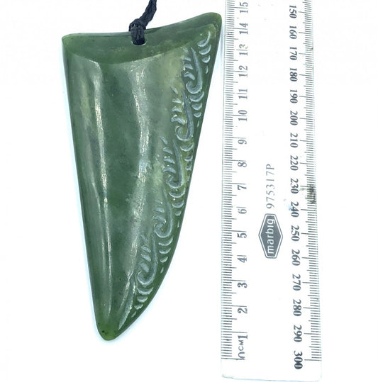 Large Pounamu Whale Tooth Nephrite Necklace image 1