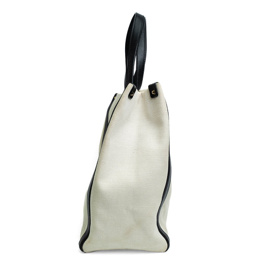 Valentino VLTN White Canvas Rockstud Tote