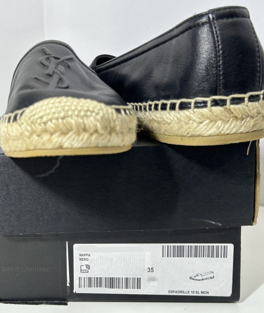 Saint Laurent Leather Espadrille Flats image 4