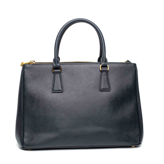 Prada Navy Saffiano Double Zip Tote