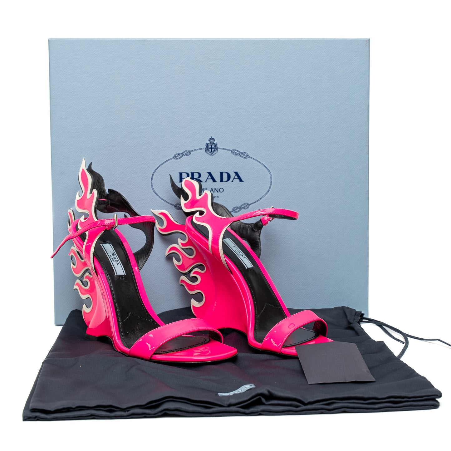 Prada Flame Patent Leather Heels