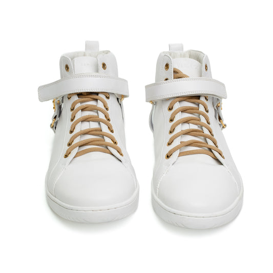 Versace White Leather Gold Medusa Sneakers