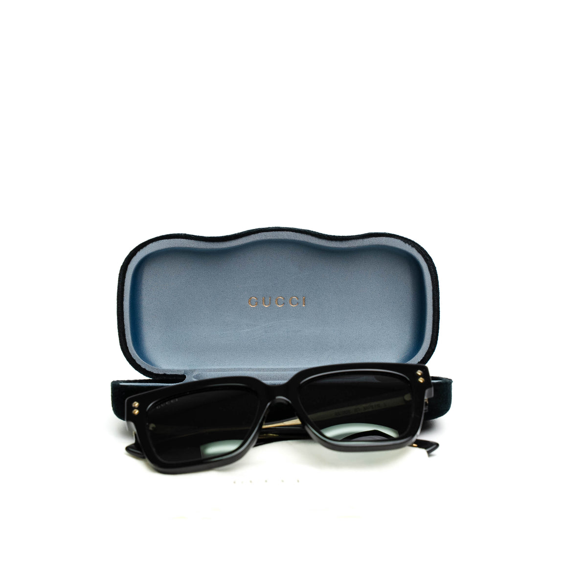 Gucci GG1084S Black Rectangle Stud Sunglasses