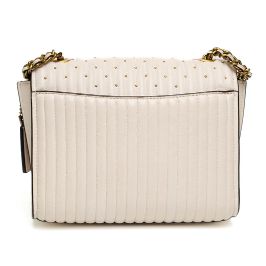 Coach Parker Chalk Quilted Rivet Shoulder Bag