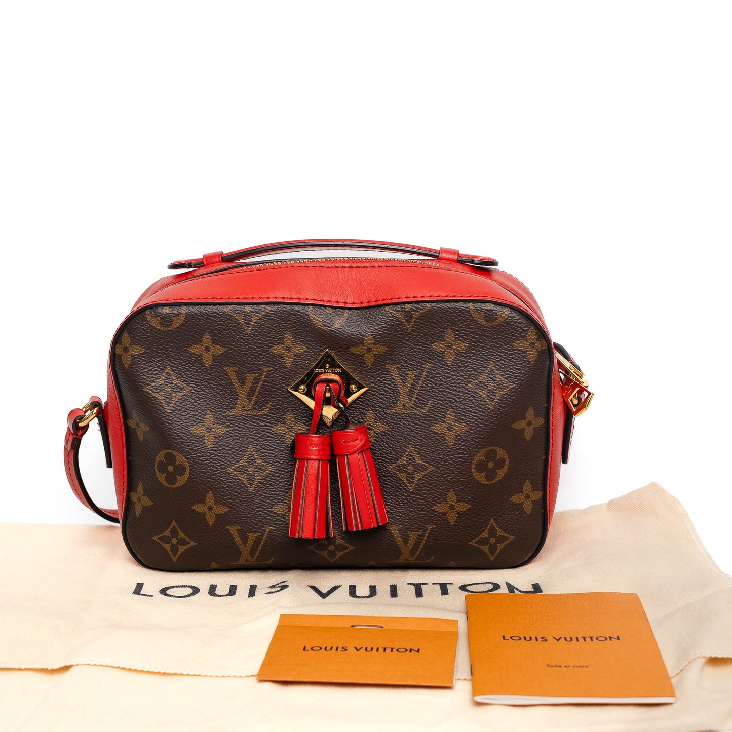 Louis Vuitton Saintonge Red Calfskin Crossbody Bag