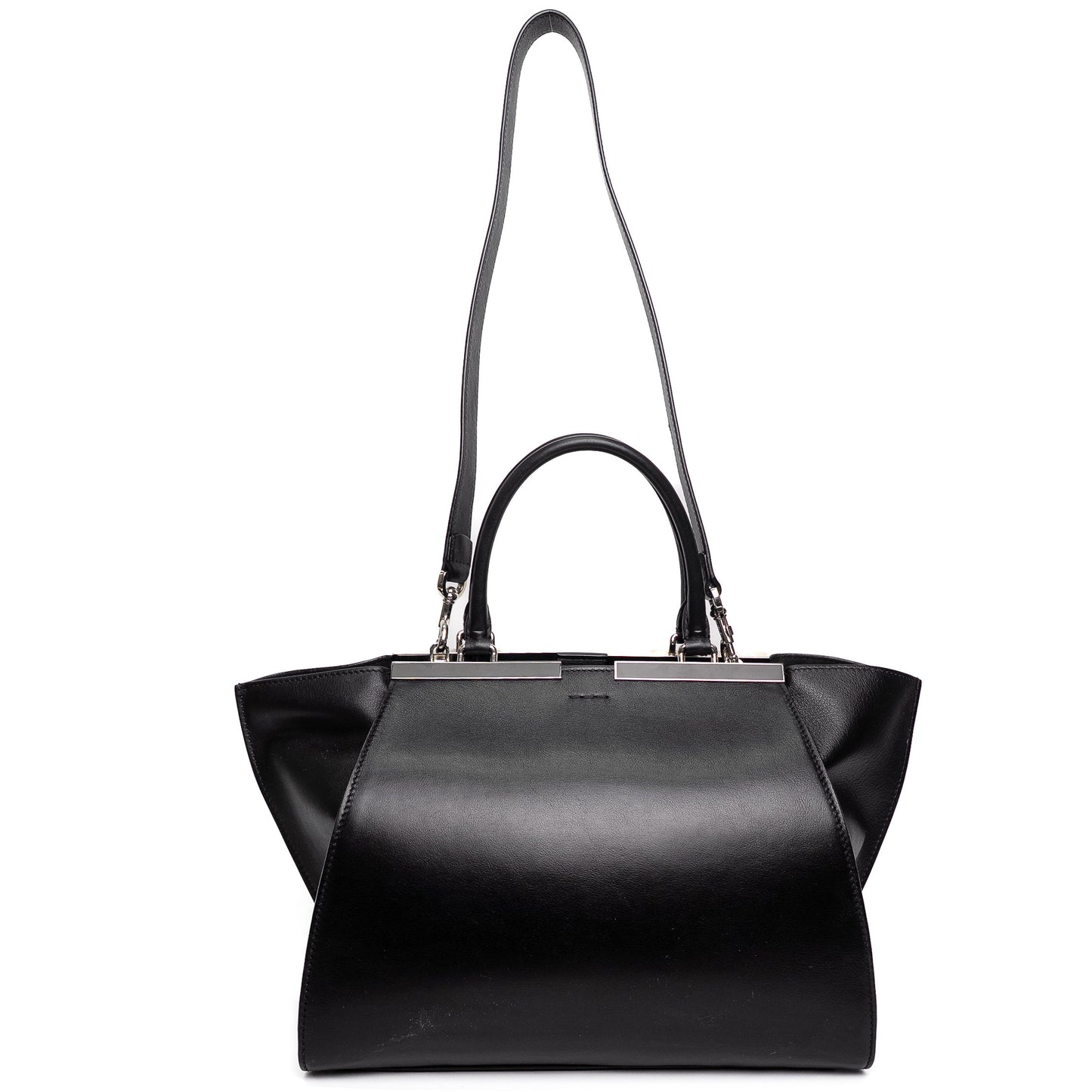 Fendi Black Leather Top Handle Bag