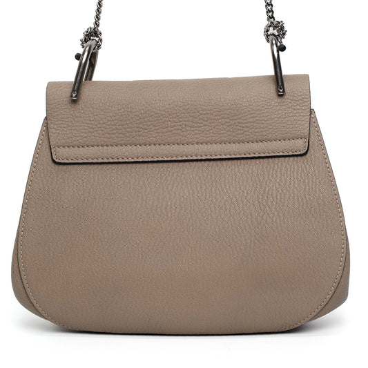 Chloé Taupe Leather Chain Shoulder Bag