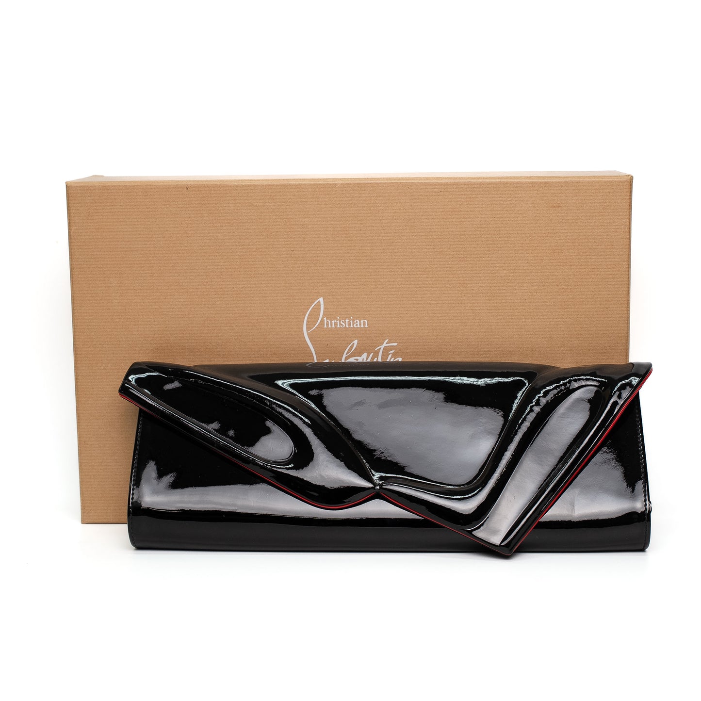 Christian Louboutin Pigalle Black Patent Clutch Bag