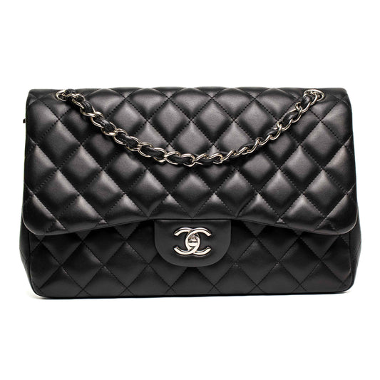 Chanel Classic Jumbo Black Caviar Flap Bag