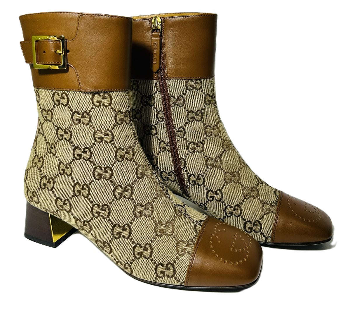 Gucci GG Supreme Canvas & Leather 'Ellis' Ankle Boots image 0