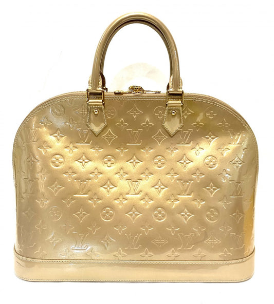 Louis Vuitton Beige Poudre Monogram Vernis Alma GM Handbag image 1