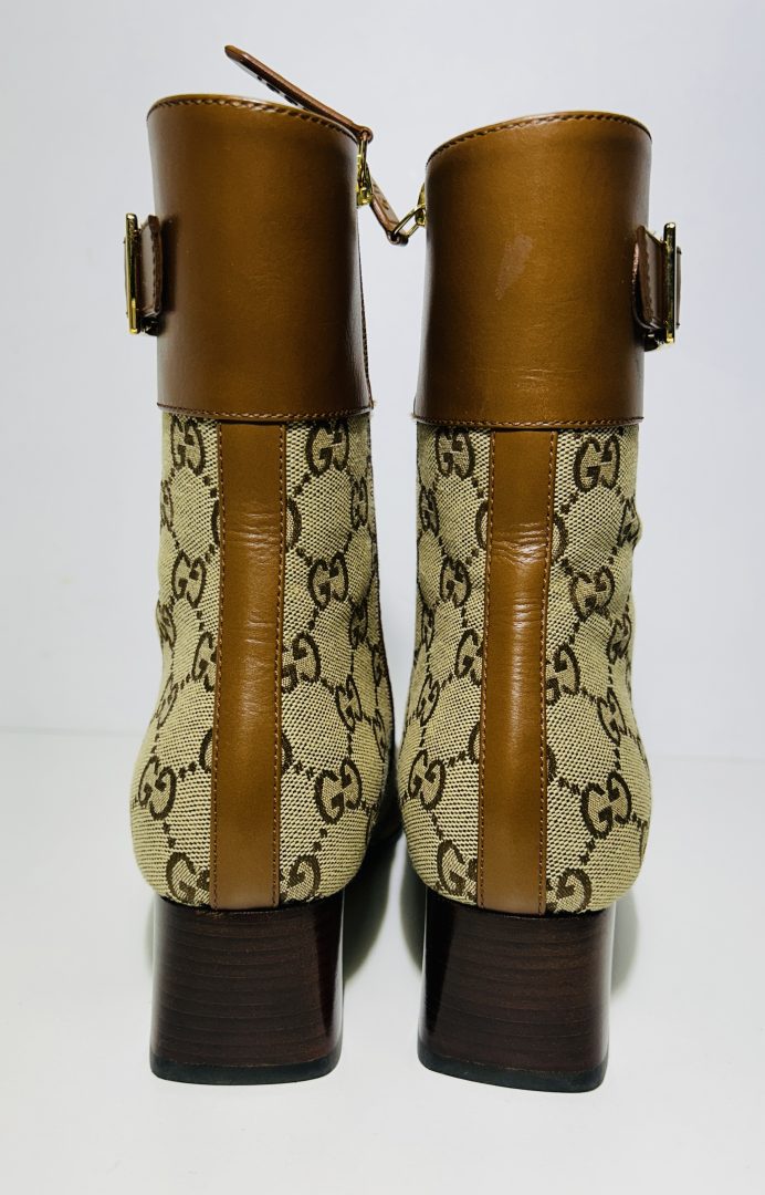 Gucci GG Supreme Canvas & Leather 'Ellis' Ankle Boots image 3