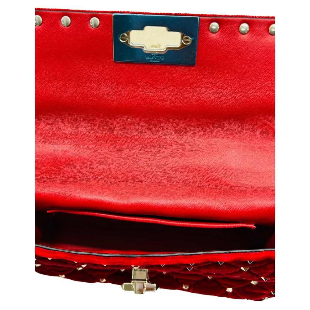 Valentino Garavani Rockstud Spike Quilted Velvet Bag image 3