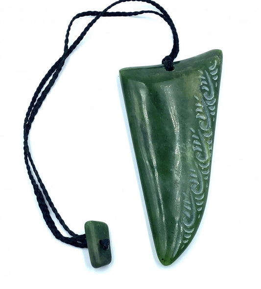Large Pounamu Whale Tooth Nephrite Necklace image 0