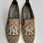 Gucci Men’s Beige GG Canvas NY Yankees Patch Slip On Sneakers image 1