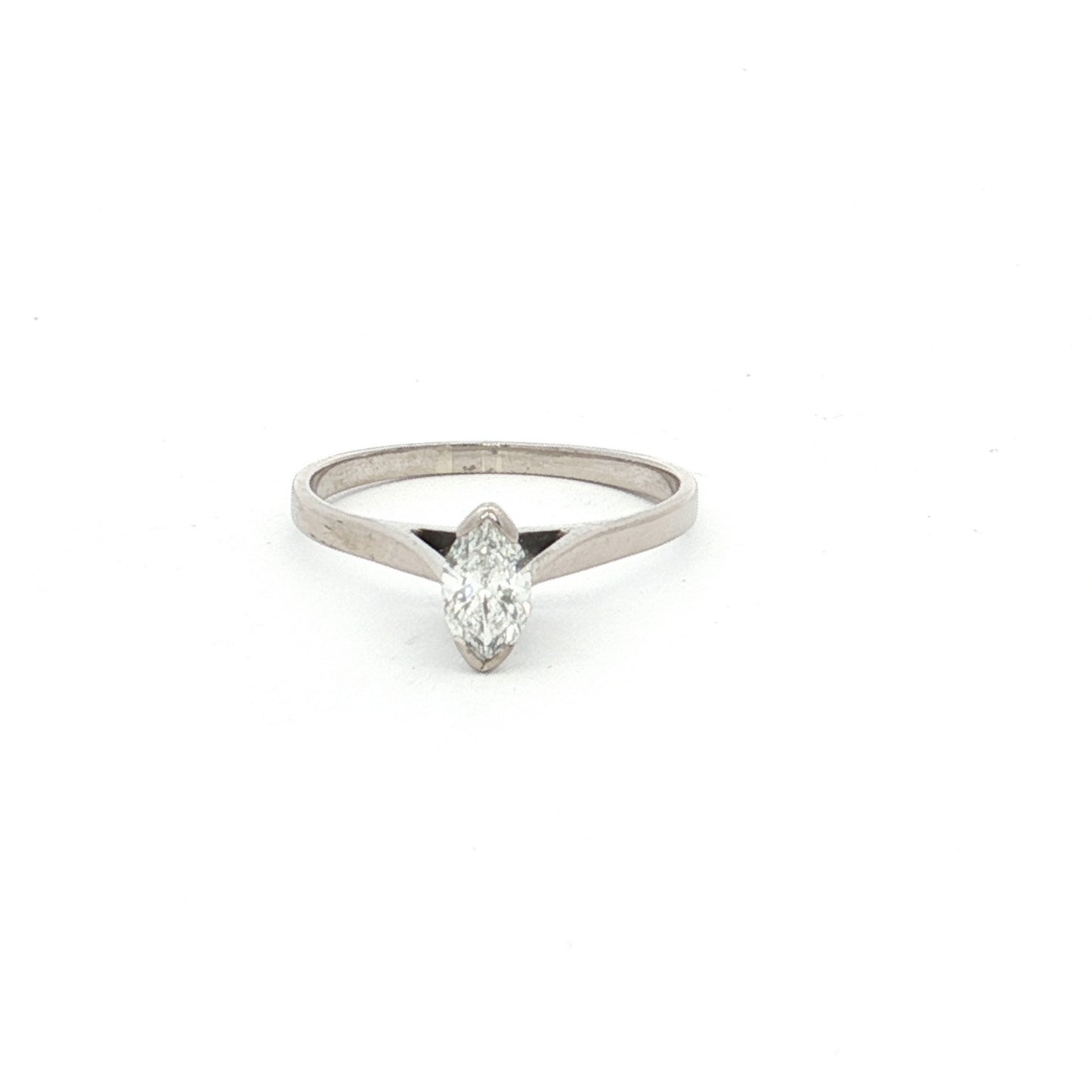 White Gold Marquise Cut Diamond Solitaire Ring