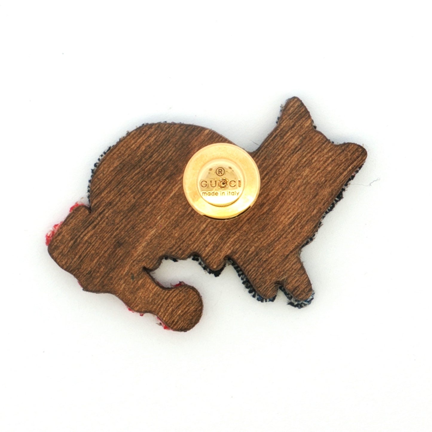 Gucci Multicolor Fabric Cat Brooch