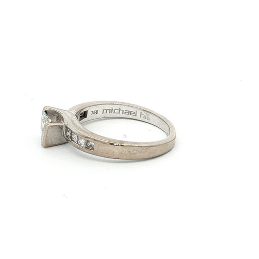 White Gold 9-Stone Princess Cut Diamond Ring