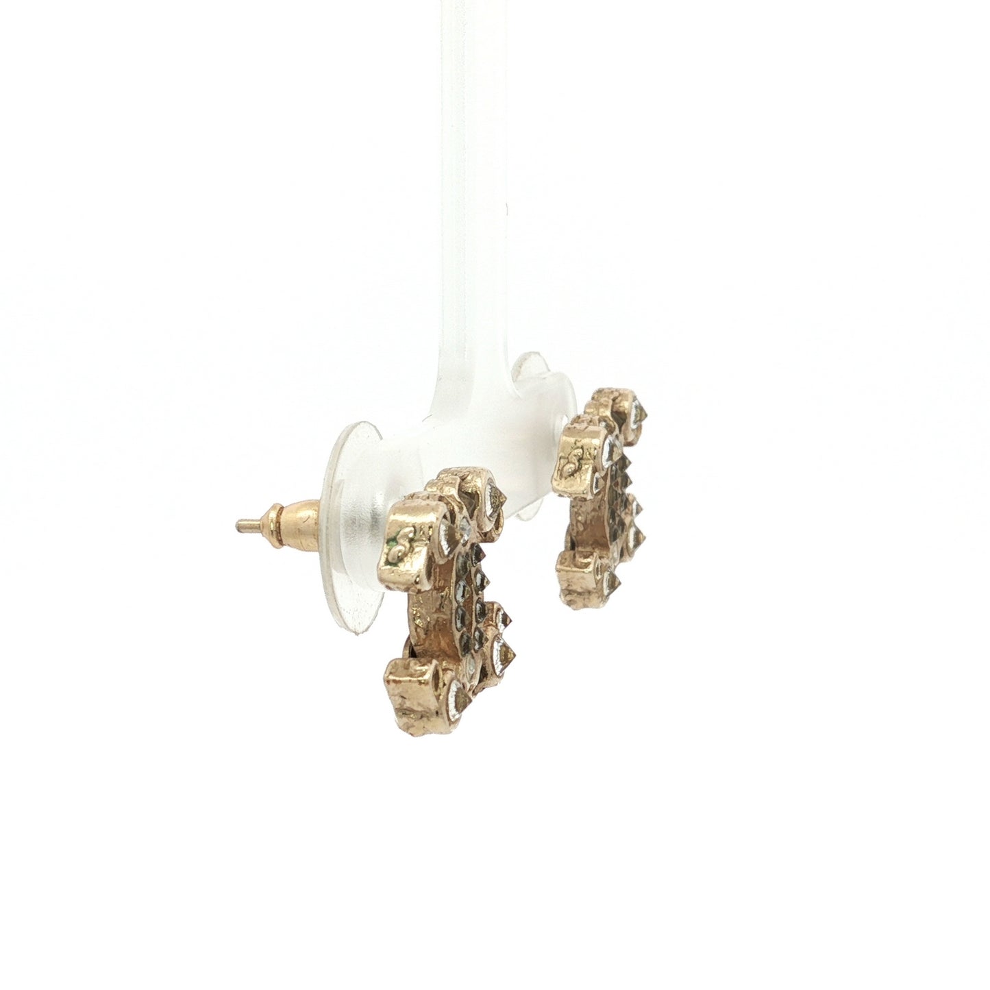 Chanel Metal Logo Earrings