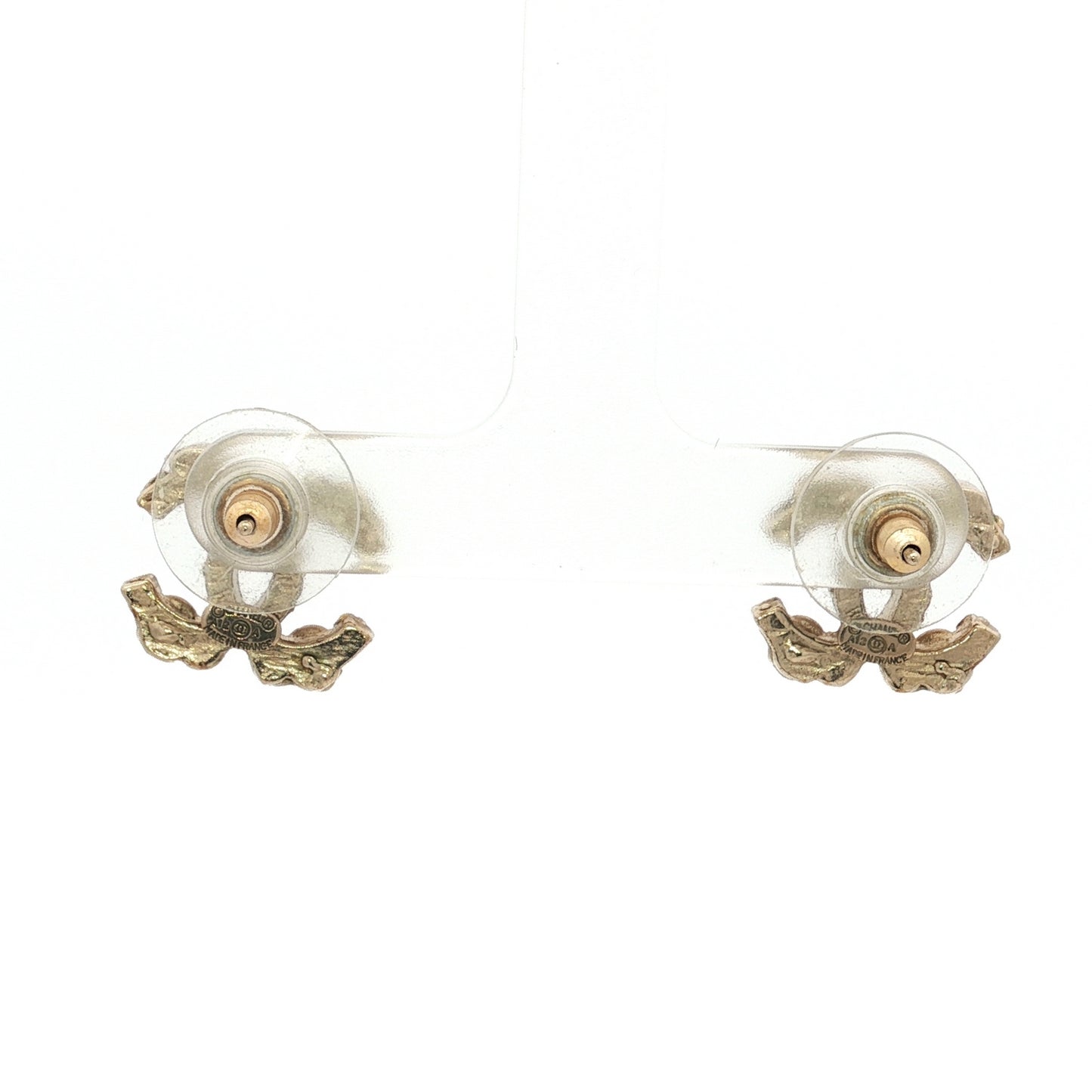 Chanel Metal Logo Earrings