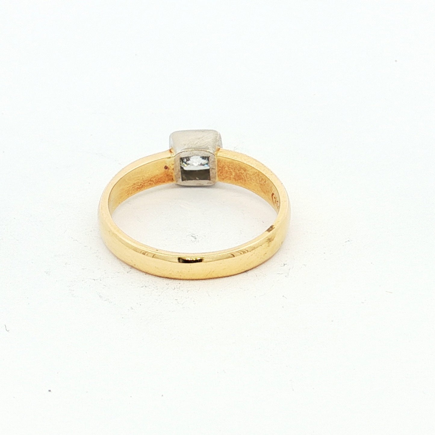 Yellow & White Gold Princess-Cut Diamond Solitaire Ring