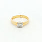 Yellow & White Gold Princess-Cut Diamond Solitaire Ring